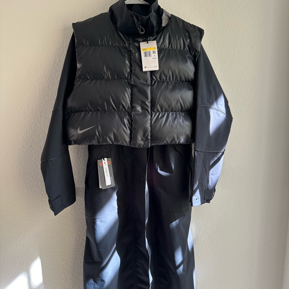 NIKE SPORTSWEAR CITY READY HOODED TRENCH COAT+DETACHABLE PUFFY VEST